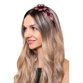 Coronita Floare Cristale 3D Mov Roz